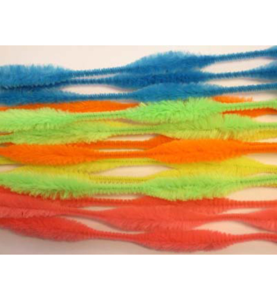 12271-7121 - Hobby Crafting Fun - Chenille Set (with oval knops), Neon