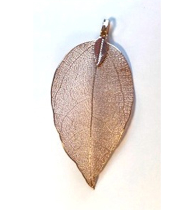 12452-5205 - Hobby Crafting Fun - Natural Leaf with Hanger, Rose Gold