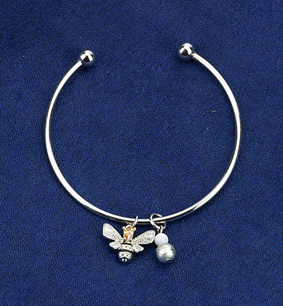 12415-1283 - Hobby Crafting Fun - Bracelet, queen bee & silver bead, organza bag