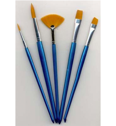 12185-8501 - Hobby Crafting Fun - Artist Brush Set, fan, round, angular, flat