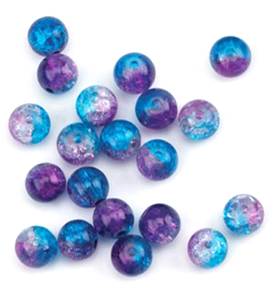 10805-8024 - Hobby Crafting Fun - Sparkle glass beads, Blue/purple