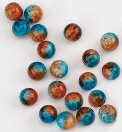 10805-8023 - Hobby Crafting Fun - Sparkle glass beads, Brown/blue