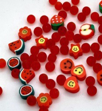 12438-3805 - Hobby Crafting Fun - Katsuki Smileys & beads, Red