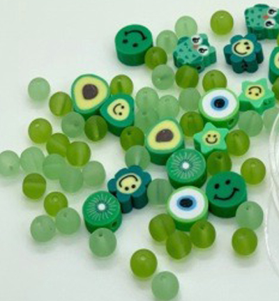 12438-3806 - Hobby Crafting Fun - Katsuki Smileys & beads, Green