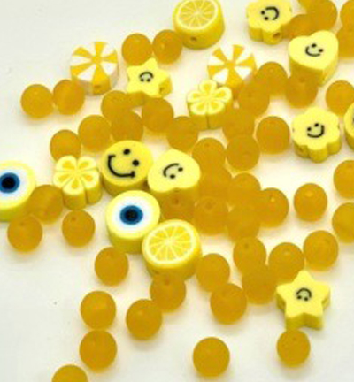 12438-3807 - Hobby Crafting Fun - Katsuki Smileys & beads, Yellow
