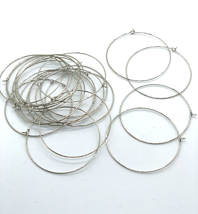 11808-1651 - Hobby Crafting Fun - Hoop earrings, platinum