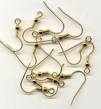 11808-1422 - Hobby Crafting Fun - Ear wire fish hook, Gold