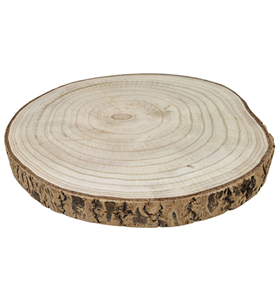 SL1177 - Kippers - Disque décoratif en bois paulownia naturel avec écorce ± 30cm