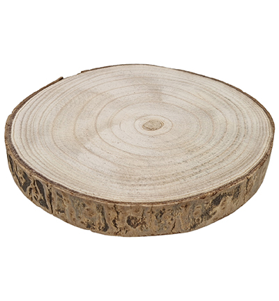 SL1172 - Kippers - Disque décoratif en bois paulownia naturel avec écorce ± 20cm