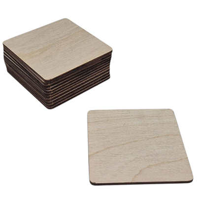 SL749 - Kippers - Onderzetter vierkant triplex Dikte 0,4 cm