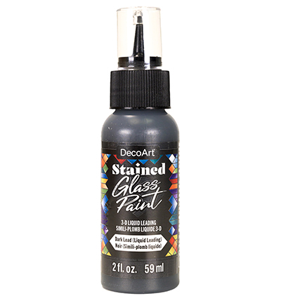 DTGP50-30 - DecoArt - Glass Paint 3-D Liquid Leading, Dark Lead