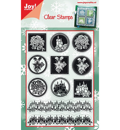 6410/0109 - Joy!Crafts - Stempel kerst round Christmas