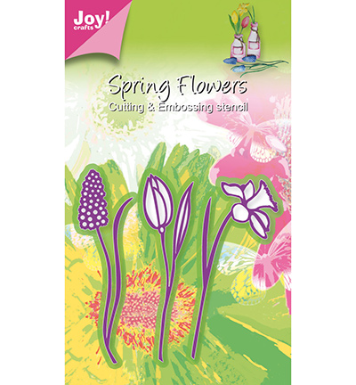 6002/0355 - Joy!Crafts - Stencil 3 bloemen, narcis/tulp/hyacint