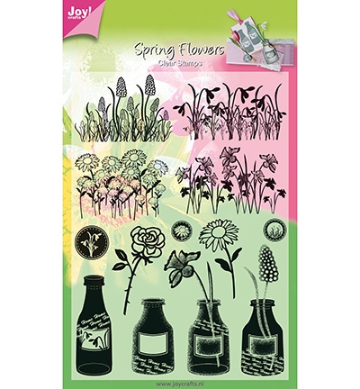 6410/0306 - Joy!Crafts - Tampon transp.  fleurs/bouteille