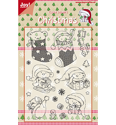 6410/0121 - Joy!Crafts - Kerstberen in stockings