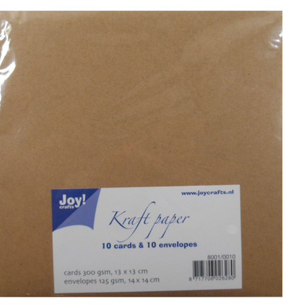 Carte 13x13 / enveloppe 14x14 cm (Papier Kraft/Blocs) - Joy!Crafts 8001/0010