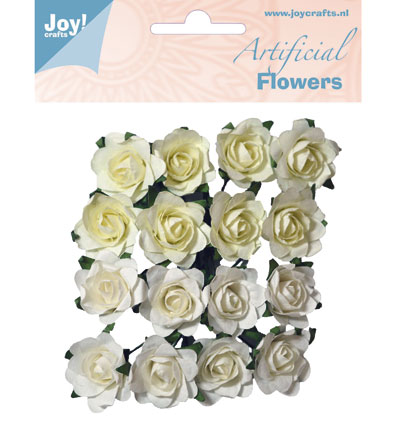 6370/0063 - Joy!Crafts - Kunststoff Blüten Weiß/Creme