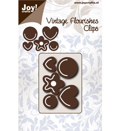 6003/0070 - Joy!Crafts - Clips Coeurs/Ronds/Fleurs