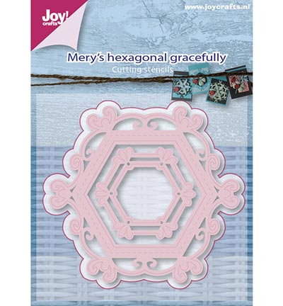6002/0658 - Joy!Crafts - Merys zeshoekig sierlijke stencil