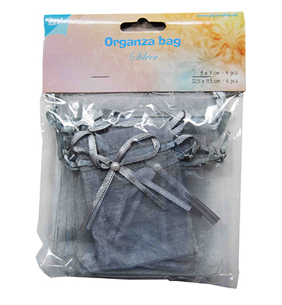 6300/0045 - Joy!Crafts - Organza bags– Silver (light grey)