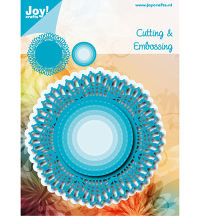 6002/1141 - Joy!Crafts - Cut-embosstencil - Blue lace border circle