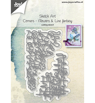 6002/1137 - Joy!Crafts - Snijstencils - Sketch Art - Hoek-bloemen en -lijnfantasie