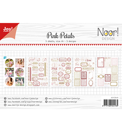 6011/0412 - Joy!Crafts - Labels/cuttingsheet - Noor - Pink Petals