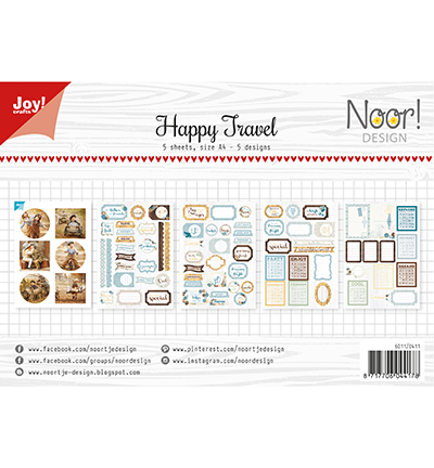6011/0411 - Joy!Crafts - Label sheet/Cutting sheet - Noor - Happy Travel