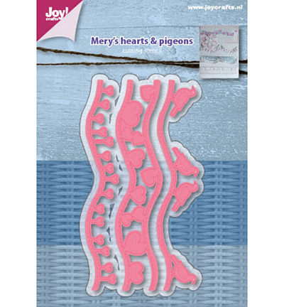 6002/1165 - Joy!Crafts - Cutting stencils – Mery hearts and pigeons