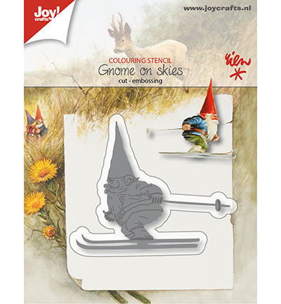 6002/1206 - Joy!Crafts - Cut-embosstencil - Gnome on skies