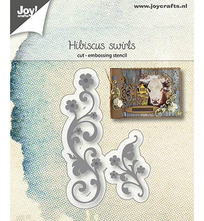 6002/1227 - Joy!Crafts - Cut-embosstencil - Hibiscus Swirls