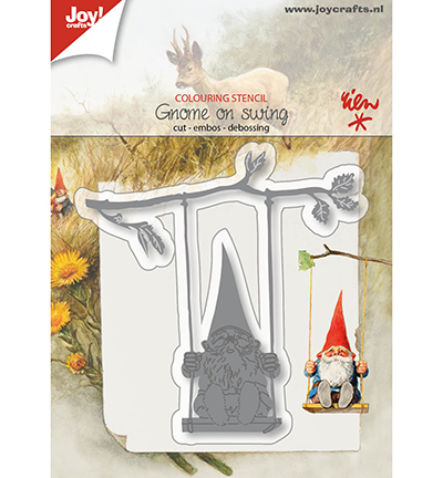 6002/1205 - Joy!Crafts - Cut- colouring stencil - Gnome on swing