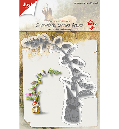 6002/1210 - Joy!Crafts - Cut-colouring stencil - Gnomelady carries flower