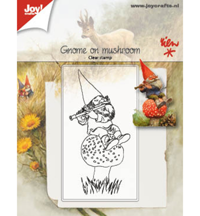 6410/0506 - Joy!Crafts - Clear stamp - Gnome on mushroom