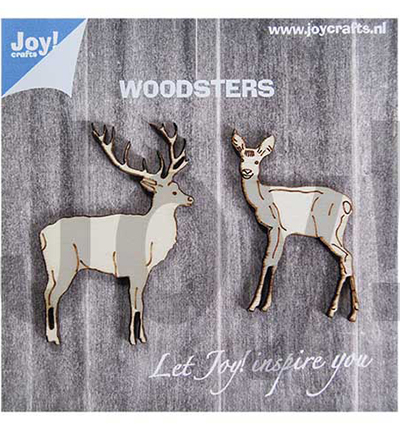6320/0010 - Joy!Crafts - Woodsters - Houten hertjes