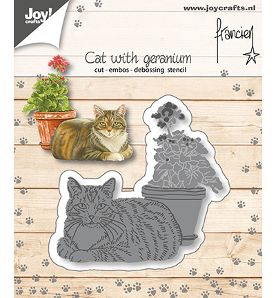 6002/1358 - Joy!Crafts - Francien - cat with geranium