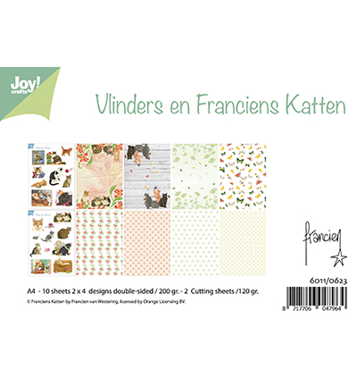6011/0623 - Joy!Crafts - Design - Franciens Katten en Vlinders (Chats et papillons)
