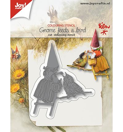 6002/1371 - Joy!Crafts - R.Poortvliet - Gnome + bird