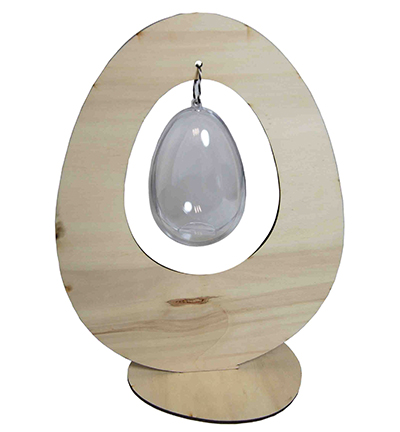 6320/0014 - Joy!Crafts - Wooden standing egg with transparent egg