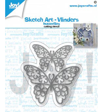 6002/1462 - Joy!Crafts - Stanzschablonen -Skizze Kunst-Schmetterlinge