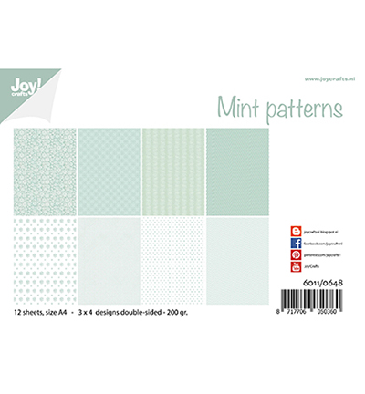 6011/0648 - Joy!Crafts - Papierset - Design - Mint-Muster
