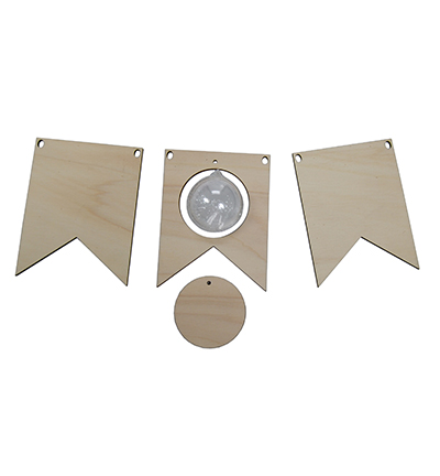 6320/0019 - Joy!Crafts - Woodsters - Wooden flags with tranparent ball