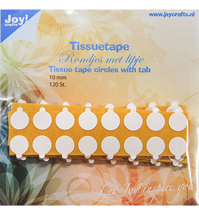 6500/0104 - Joy!Crafts - Tissuetape-rondjes met treklipje - Ø10 mm
