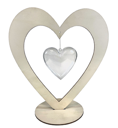 6320/0023 - Joy!Crafts - Bois Coeur avec coeur transparent