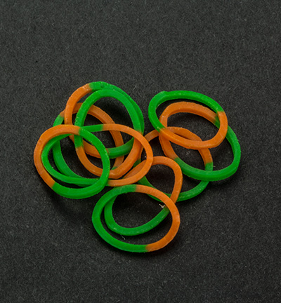 6200/0833 - Joy!Crafts - Elastieken Green/Orange