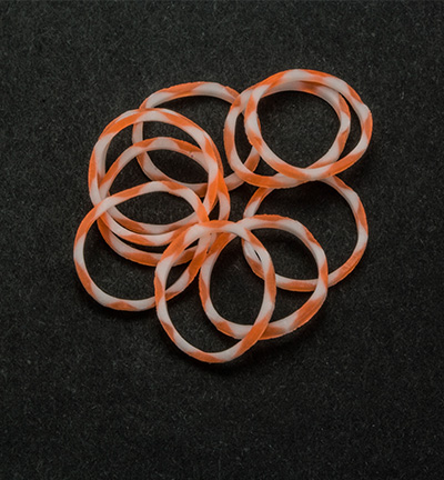 6200/0869 - Joy!Crafts - Elastieken SNOW-White/Orange