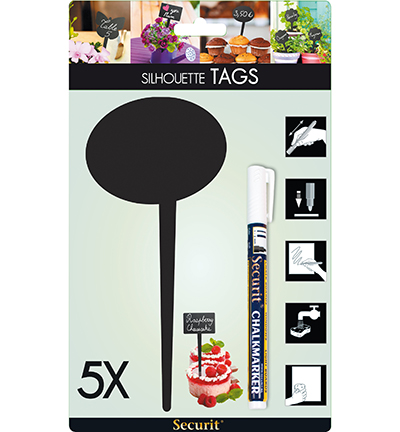TAG-BUBBLE-5 - Securit - Chalkboard Tags Incl. Chalkmarker