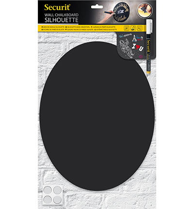 FB-OVAL - Securit - Chalkboard Ovaal Incl. Chalkmarker en muur zelfklevende strips