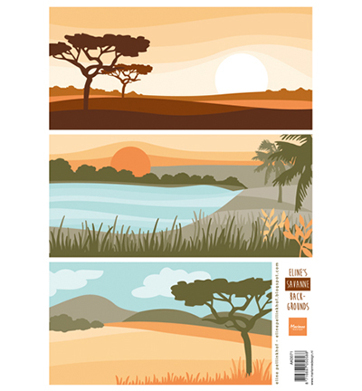 AK0071 - Marianne Design - Cutting sheet A4 Eline savanne background