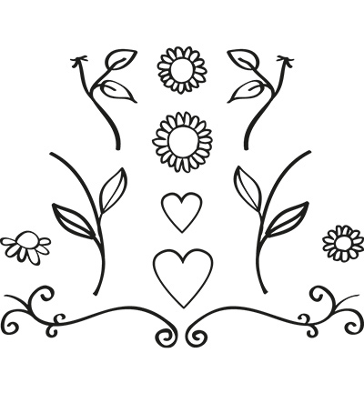 FG2462 - Marianne Design - Flowers & Hearts